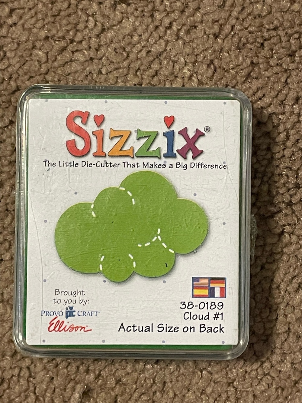 Sizzix Cloud #1 cutting die, model number 38-0189.